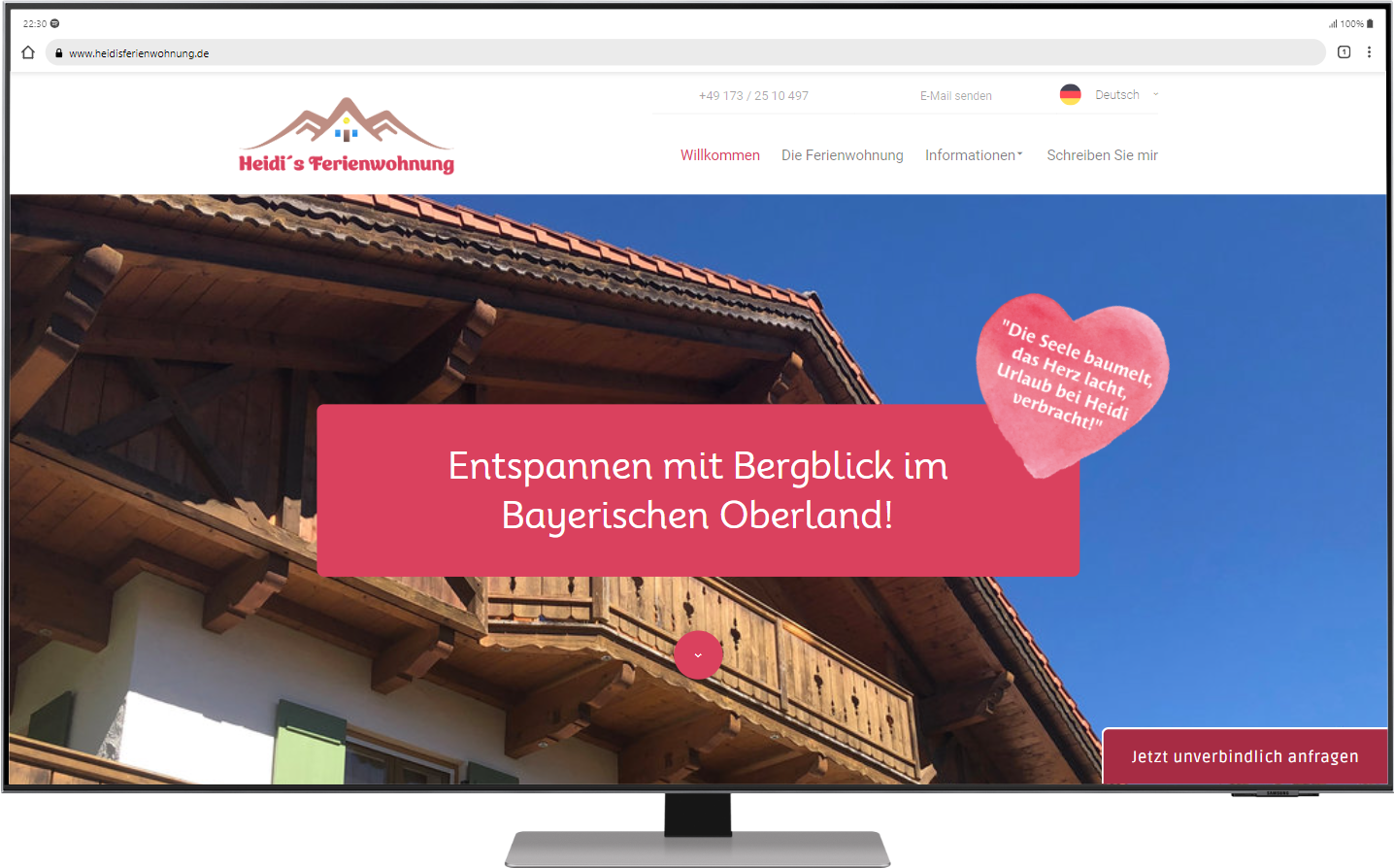 Website Heidis Ferienwohnung