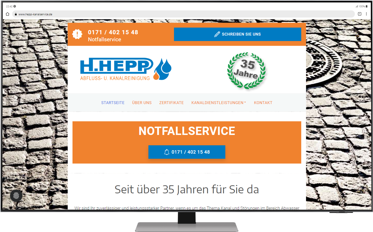Website Hepp Kanalreinigung